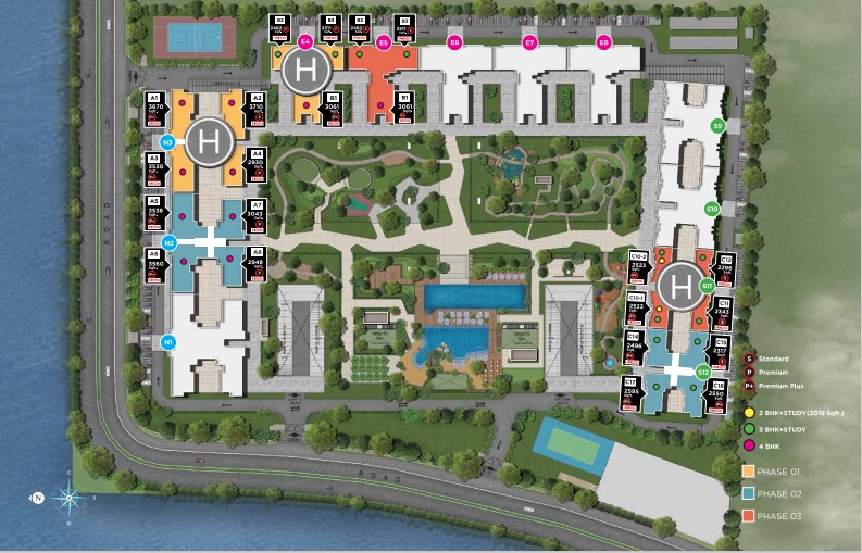 Official master plan of Marina One Kochi — 12 towers, Club Marina and waterfront zoning